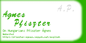 agnes pfiszter business card